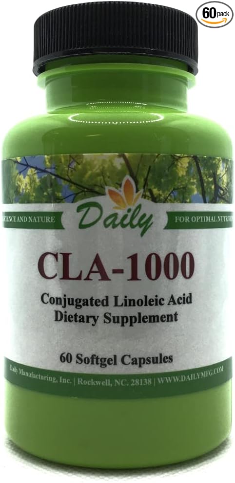 Daily Manufacturing CLA (Conjugated Linoleic Acid 1000 mg Essential Fatty Acid) 60 Softgels