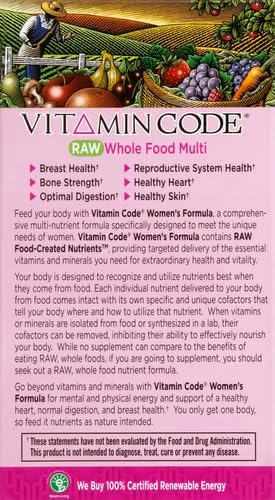 Garden of Life Multivitamin for Women Vitamin Code Women's Multi - Whole Food Womens Iron Folate not Folic Acid Vitamin A and Probiotics for Womens Energy 240 Vegetarian Capsules (Pack of 2)