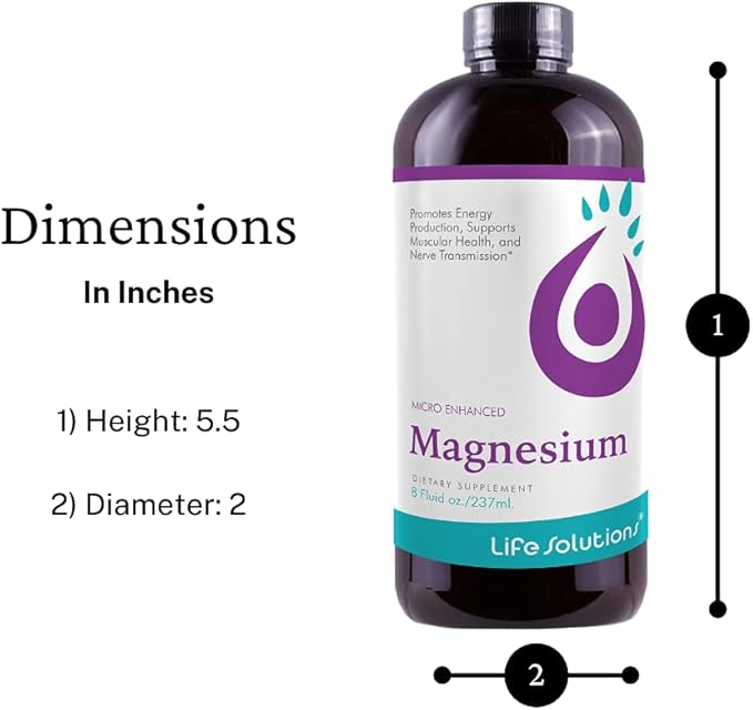 Life Solutions Liquid Magnesium - High Absorption Liquid Magnesium Citrate Supplement for Muscle Relaxation Sleep Support &amp Stress Relief 8 Floz - Easy to