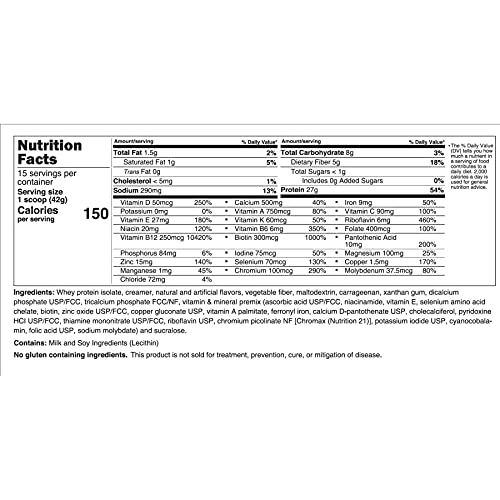 Protein ONE Complete Meal Replacement with Multivitamin Calcium &amp Iron by BariatricPal - Creamy French Vanilla (15 Serving Tub)
