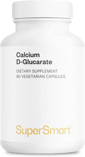 SuperSmart Calcium D-Glucarate 1500mg per Day (High Strength) - Calcium Supplement | Non-GMO &amp Gluten Free - 90 Vegetarian Capsules