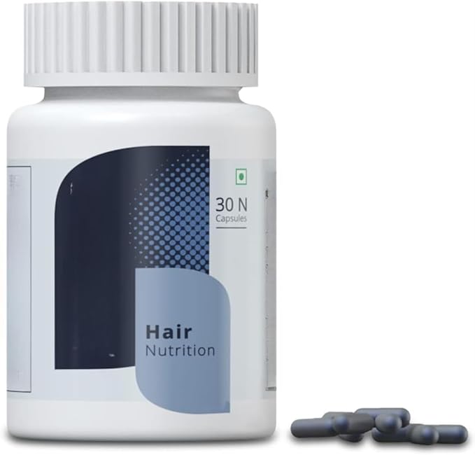 Hair Nutrition Supplement with Biotin Vitamins Minerals Amino Acids &amp DHT Blockers for Hair Growth Nourishment Strengthens &amp Reduces Hair Fall for Men &amp Women - 30 Veg Capsules (1 Mon