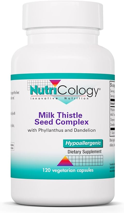 Nutricology Phyllantus Complex Supplement - Liver Health Support Milk Thistle Dandelion Detox Cleanse Vegetarian Capsules - 120 Count