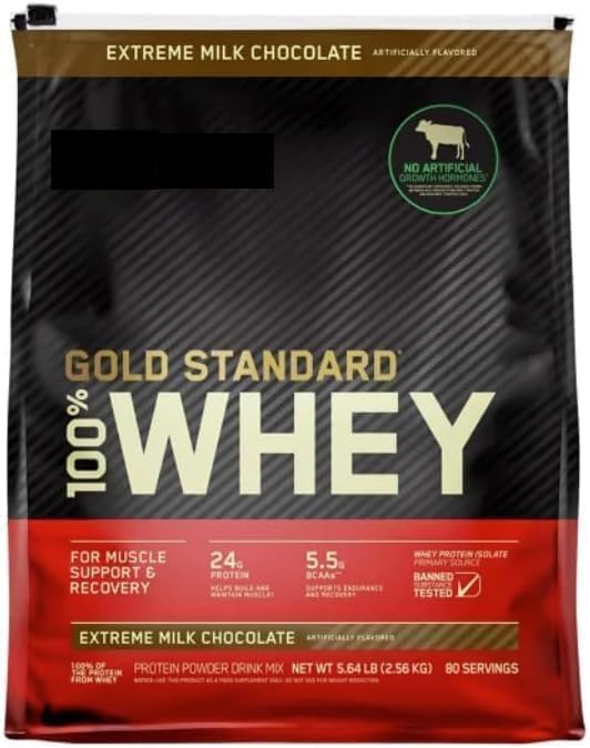 Nutrition Gold Standard 100% Whe'y Protein Powder Extreme Milk Chocolate Bundle with Scoop 5.64 lb Pack of 1
