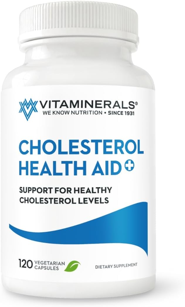 Vitaminerals® 125 Cholesterol Health Aid Plus | Niacin | CoQ10 | Garlic | Phytolestrol Complex | 120 Vegetable Capsules