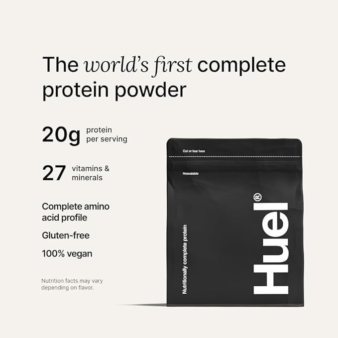 Huel Vegan Protein Powder | Strawberry | Complete Nutrition | 20g Protein Powder | 100% Plant-Based | 27 Vitamins &amp Minerals Gluten Free Non-GMO Lactose Free | 26 Servings