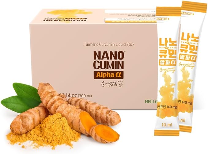 NANOCUMIN Alpha Turmeric Curcumin Liquid Stick 30ea - 140mg Curcuminoids for 1 Stick - Easy and Fast Absorption - 10ml x 30 Days 10.14 oz