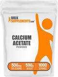 BulkSupplements.com Calcium Acetate Powder - Calcium Supplement Food Grade - Pure &amp Gluten Free 500mg per Serving 500g (1.1 lbs) (Pack of 1)
