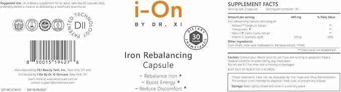 Iron Rebalancing Capsules with ReDaxin Theracurmin Camu Camu &amp Vitamin C – Daily Wellness &amp Nutritional Support – 30 Capsules