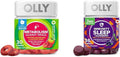 OLLY Metabolism Gummy Rings Apple Cider Vinegar Vitamin B12 30 Count Sleep Immunity Melatonin Gummy Vitamin C Zinc Echinacea 36 Count Bundle
