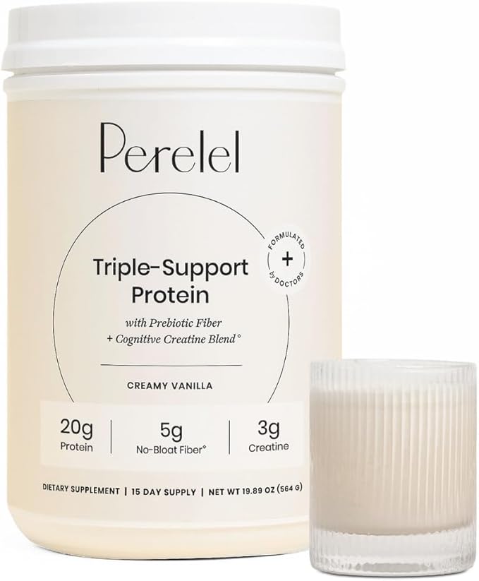 Perelel Triple-Support Plant Based Protein Powder &amp Greens Powder Bundle