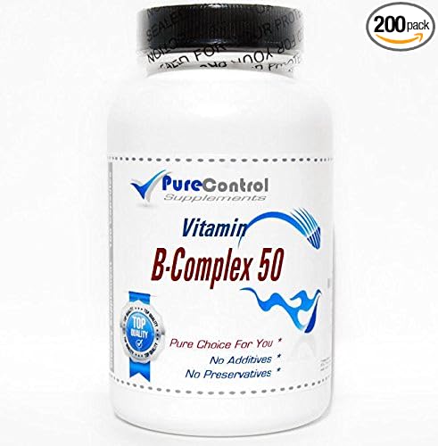B-Complex 50 Vitamin // 200 Capsules // Pure // by PureControl Supplements