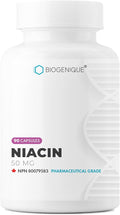 Niacin 50mg - Vitamin B3 Niacin - Supports Energy Production Healthy Metabolism &amp Nervous System Function - Energy Supplement - 90 Capsules Made in Canada Non-GMO Vegan