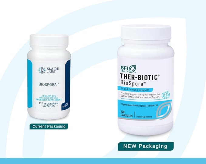 Klaire Labs SFI Health Biospora Probiotic - Bacillus Coagulans &amp Subtilis 2 Billion CFU for Digestive &amp Immune Support - Soil-Based Shelf-Stable Spore Forming Probiotic for Men &amp Women (1