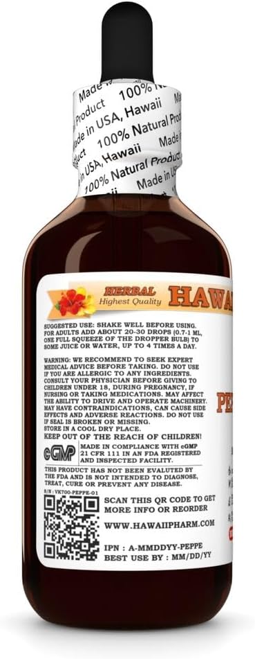 Peppermint (Mentha X Piperita) Dry Leaf Tincture All Natural Vegan Pure Liquid Extract - 2 fl.oz