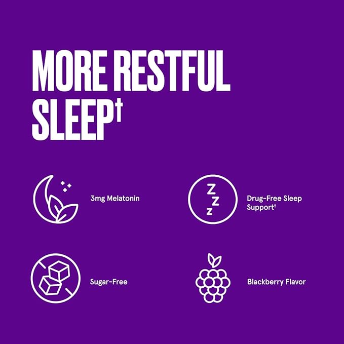 Bulletproof Sugar-Free BlackBerry Flavor Sleep Gummies 60 Count Keto Supplement for Sleep Support