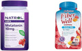 Natrol Melatonin Gummies 140ct &amp Vitafusion Fiber Gummies 90ct Bundle Sleep &amp Digestive Support
