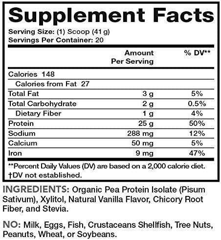 Lean &amp Pure Plant Vegan Protein Powder 25g of Protein Non GMO Gluten Free Vanilla 821g
