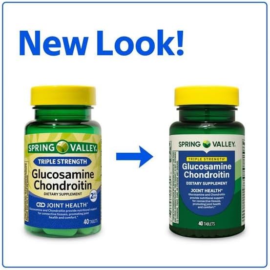 Triple Strength Glucosamine Chondroitin Tablets Dietary Supplement 40 Count