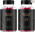 Black Girl Vitamins - Vitamin D3 Gummies for Immune Energy and Bone Support 2000IU (50mcg) Vitamin D per Serving Gluten-Free Vitamin D Gummies 60 Count (2-Pack)