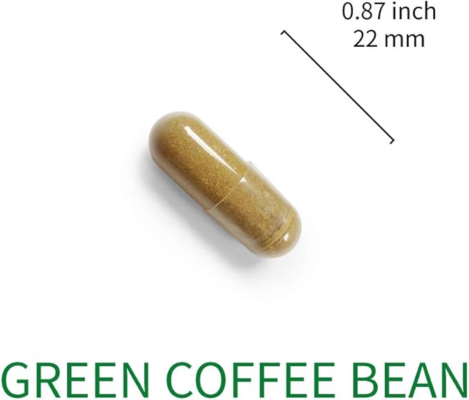 LOVITA Green Coffee Bean Extract Standardized to 50% Chlorogenic Acids 4:1 Concentrated for Metabolism Natural Antioxidant &amp Size-Reduction Support Plant-Based 60 Vegan Capsules