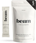 Beam Collagen Powder Collagen for Women Collagen with Hyaluronic Acid Collagen Peptides Type 1 and 3 with Biotin Grass Fed Bovine Third-Party Tested Best for Coffee Vitamin C 5 Servings