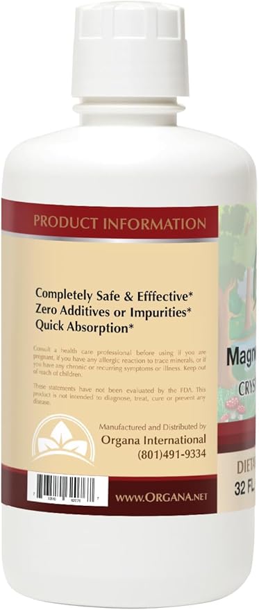 Organa Pure Crystalline Liquid Magnesium Supplement - 30 PPM - High Absorption Magnesium (32 oz.)