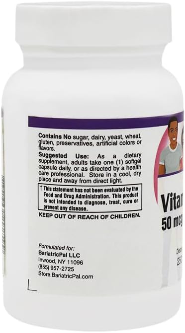 BariatricPal Vitamin D-3 50mcg (2000 IU) - Easy Swallow Vegetarian Softgels (250 Count)