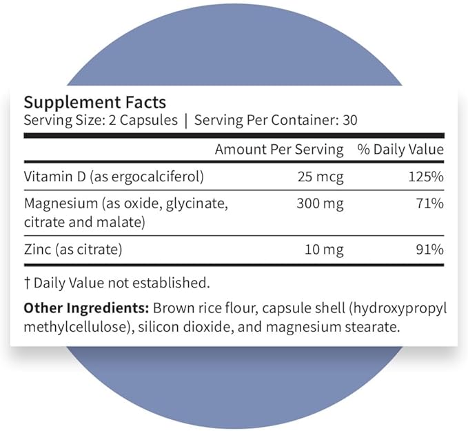 Pattern Wellness Magnesium Complex – Supports Muscle Bone &amp Relaxation Health – with Zinc &amp Vitamin D – Daily Support Formula – 120 Vegan Capsules