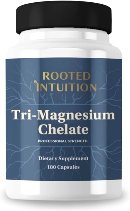 Tri-Magnesium Chelate - 3-Form Highly Absorbable Magnesium for Muscle Relaxation Energy &amp Heart Support | Gentle on Stomach | Non-GMO Gluten Free | 60 Capsules