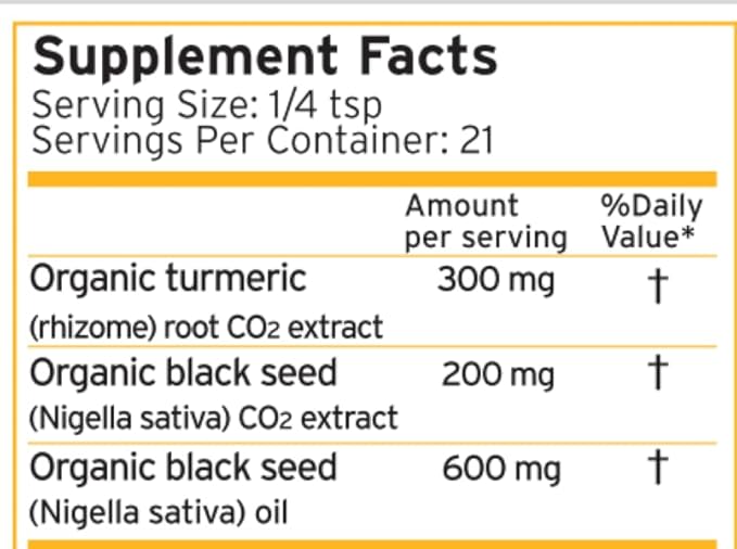 Zatik Naturals - Turmeric Supercritical Liquid with Black Seed Organic CO2 Extract Antioxidant Synergy Cold Pressed Unrefined Oil USDA Organic Certified Vegan Non-GMO 1.0 Fl Oz