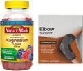 Nature Made Magnesium Citrate Gummies–Men &amp Women Multivitamin (200mg per Serving 120 Gummies) + Bonus 1 Elbow Support