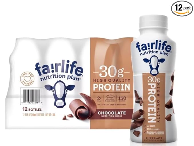 Baxter Expresss Fa!rlife Chocolate Nutrition Plan 30 g Protein Shakes - 12 pack Lactose-Free 11.5 fl. oz. Bottles
