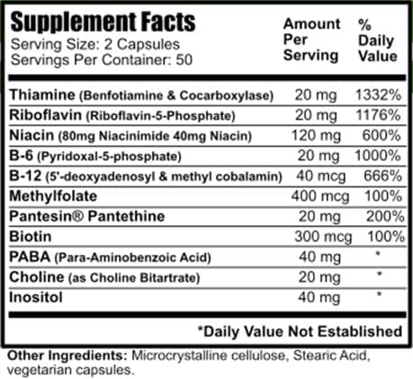Daily Manufacturing Activated B-Complex (Activated Forms of Multi-B Vitamins)