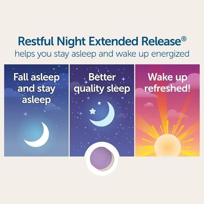 Dr. Whitaker Restful Night Extended Release Melatonin Sleep Aid Helps You Fall Asleep and Stay Asleep Longer with Dual-Layer Extended Release Technology 30 Tablets (30-Day Supply)