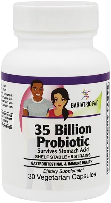 BariatricPal Prebiotic &amp Probiotic 35 Billion CFU Gastrointestinal &amp Immune Health Capsules (30 Count)