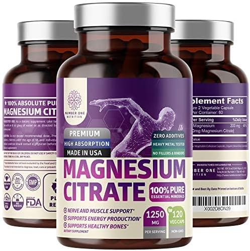 Number One Nutrition N1N Premium Magnesium Citrate [1250mg] and Elderberry Immune Support [10 Potent Ingredients] 2 Pack Bundle