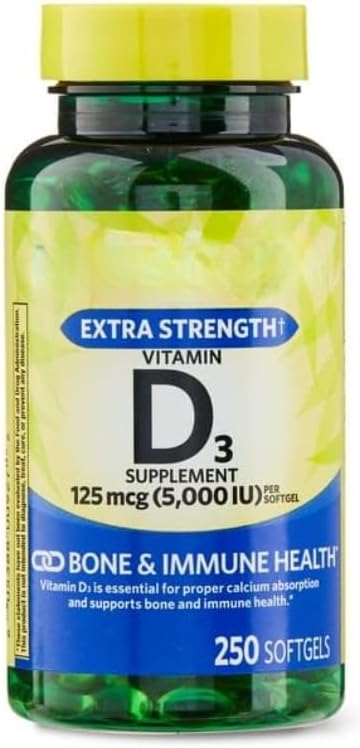 SEDLAV Vitamin D3 Softgels 125 Mcg per Softgel 5000 IU 250 Count Sticker