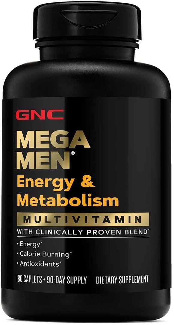 GNC Mega Men Energy &amp Metabolism Multivitamin | Antioxidants and Increased Calorie Burning | 180 Count
