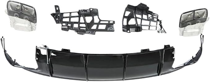 Rear Lip Diffuser with Exhaust Nozzle On Bumper Slide Compatible for Mercedes Benz CLA W117 Class CLA260 CLA4-2018 (Color : 2013-2015 Silver)