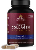 Ancient Nutrition Multi Collagen Advanced Longevity with Probiotics Hydrolyzed Collagen Peptides Promotes Healthy Aging and Cellular Energy 90 Count