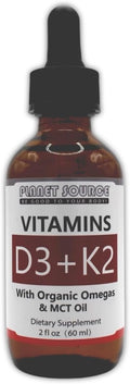 Vitamins D3 and K2 Drops for Bone Support 5000 IU 120mcg