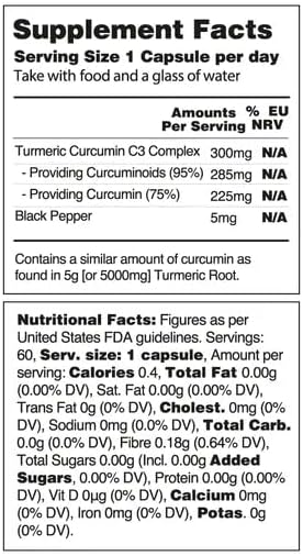 Vegan Turmeric &amp Black Pepper Capsules (60 Capsules) – Tumeric Supplements Capsules 1 a Day — Supplements for Adults and Children