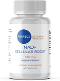 NAD+ Cellular Boost – 500mg NMN Supplement for NAD+ Support Cellular Energy Brain Clarity &amp Anti-Aging – Longevity &amp Recovery Support – 90 Vegan Capsules (30 Servings)
