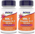 Now Supplements MK-7 Vitamin K-2 100 mcg Cardiovascular Support* Supports Bone Health* 180 Veg Capsules (Pack of 2)