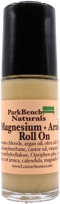 Park Bench Naturals Magnesium Roll-On with Arnica and MSM Unscented Natural Relief Formula 1.2 oz Glass Bottle Made in USA
