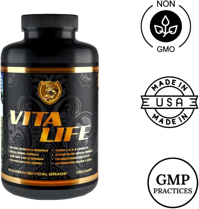 RSN | Vita Life | Complete Multivitamin &amp Mineral + COQ-10 | EFA | Veggies &amp Herbs Blend | 150 Capsules