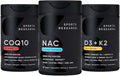 Sports Research® Antioxidant Support Pack - N-Acetyl L-Cysteine (NAC) 600mg CoQ10 100mg Enhanced w/Coconut Oil &amp Bioperine and Vegan Vitamin D3 5000iu &amp Mk7 Vitamin K2
