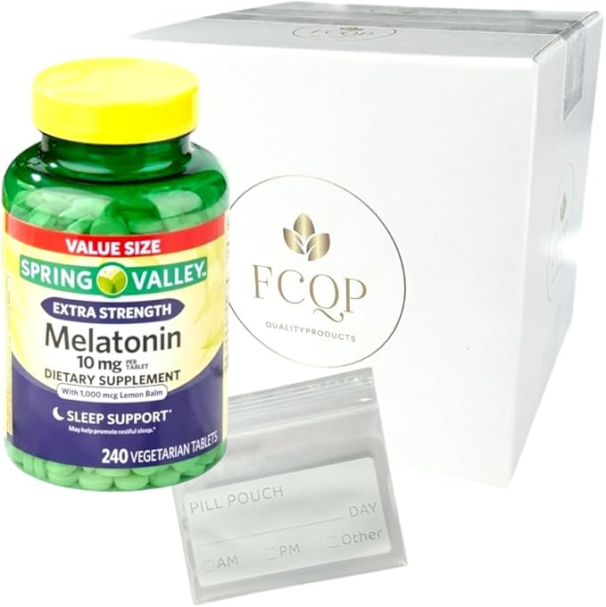 Spring Valley - Melatonin Sleep Support with Lemon Balm 10mg 240 Vegetarian Tablets (1)
