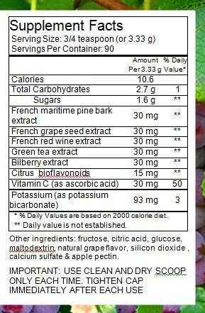 FrenchGlory OPC90: Isotonic OPC Antioxidant 3 Month Supplement